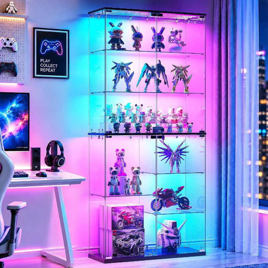 Lighting - Full Glass Display Cabinet for Collectibles: