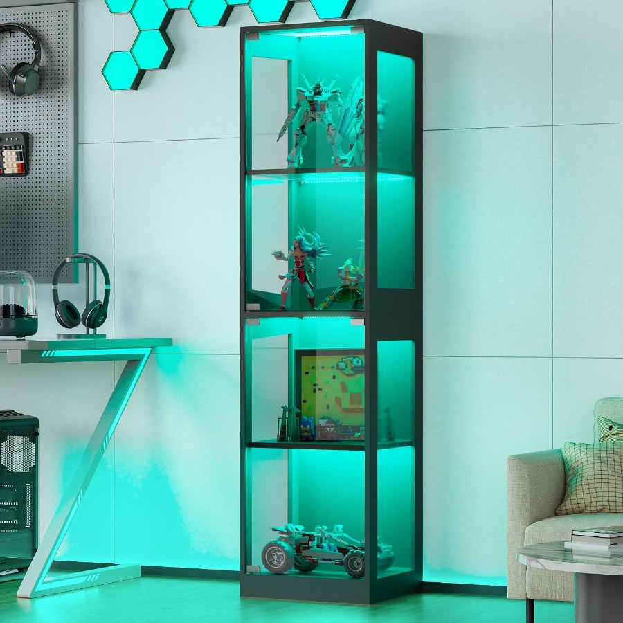 Display Cabinet with Glass Doo - Lighting recension och pris