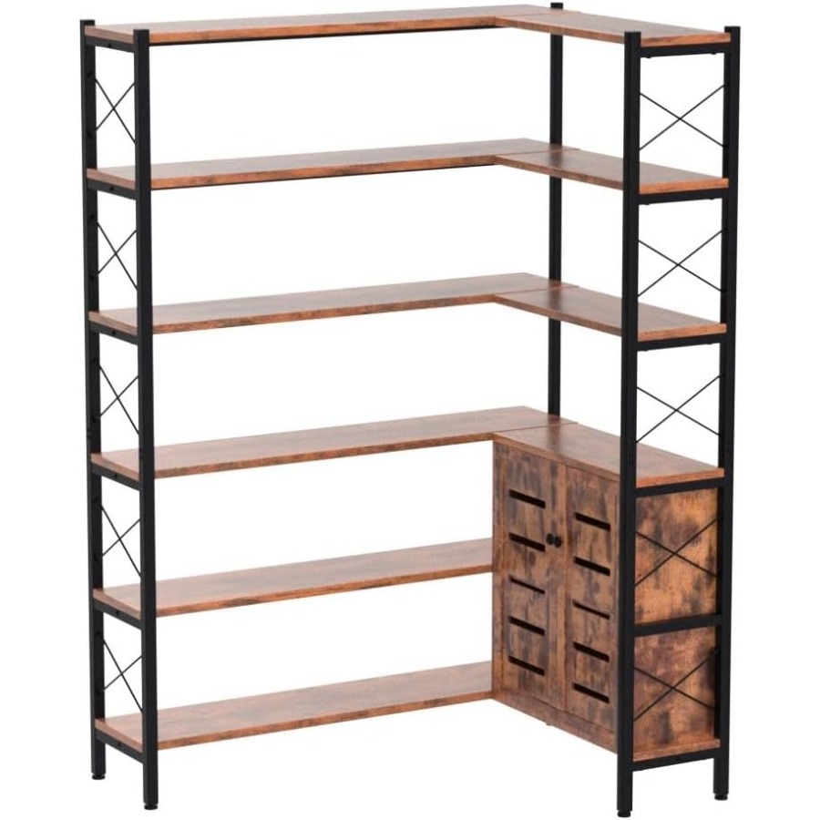 6-Shelf Corner Bookshelf for L - Storage & Organization recension och pris