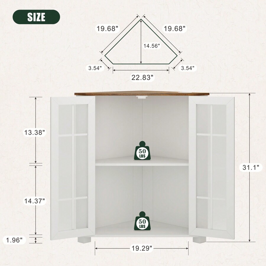 Farmhouse Cabinet With LED Lig - Storage & Organization recension och pris