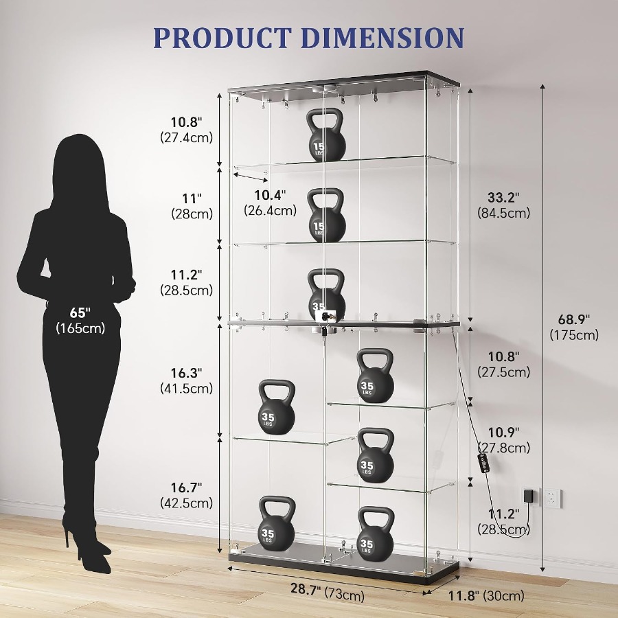 Full Glass Display Cabinet for - Lighting recension och pris