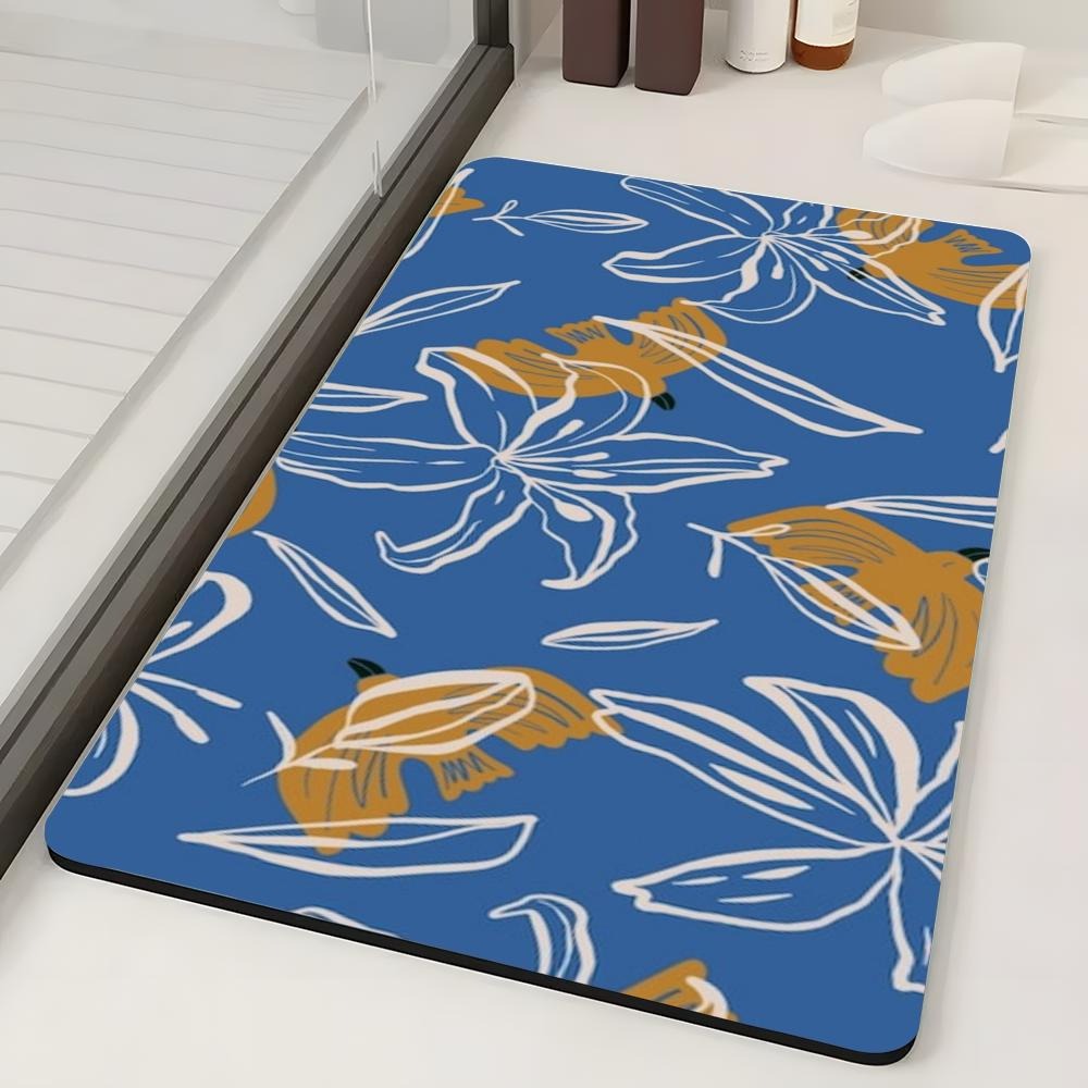 Blue Banana Leaf Diatomite Bat - Quick Dry Diatomite Bath Mat recension och pris
