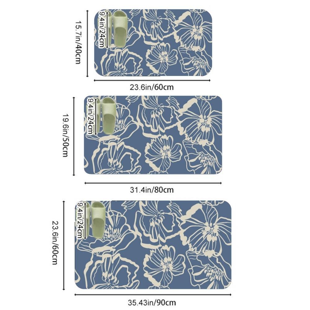Blue Banana Leaf Diatomite Bat - Quick Dry Diatomite Bath Mat recension och pris