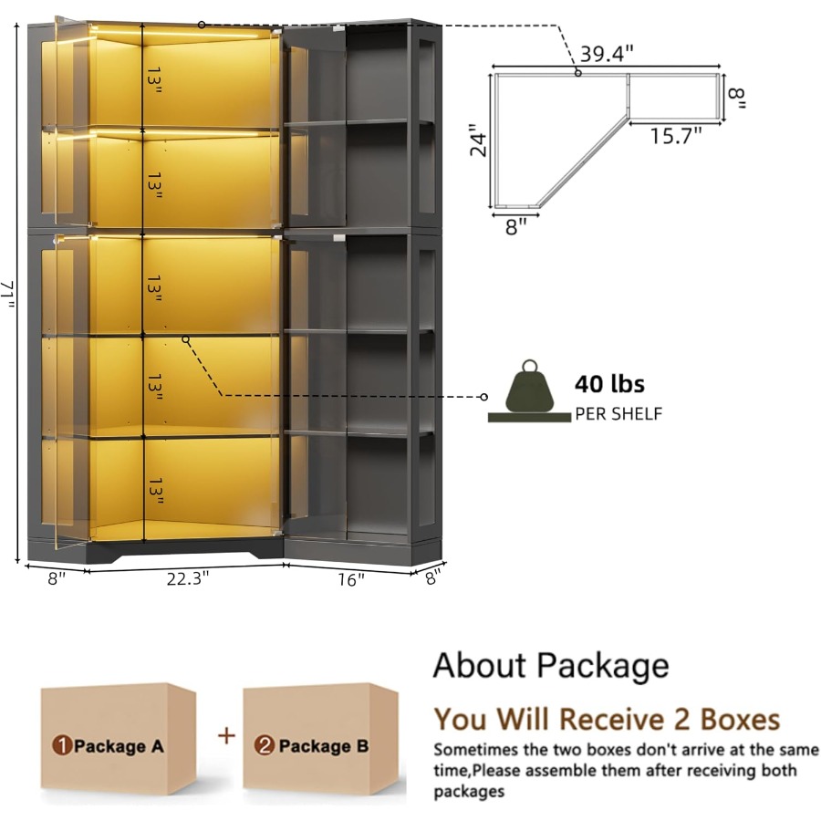 Corner display curio cabinet w - Storage & Organization recension och pris