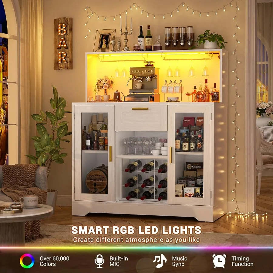 Coffee Bar Cabinet with RGB LE - Storage & Organization recension och pris