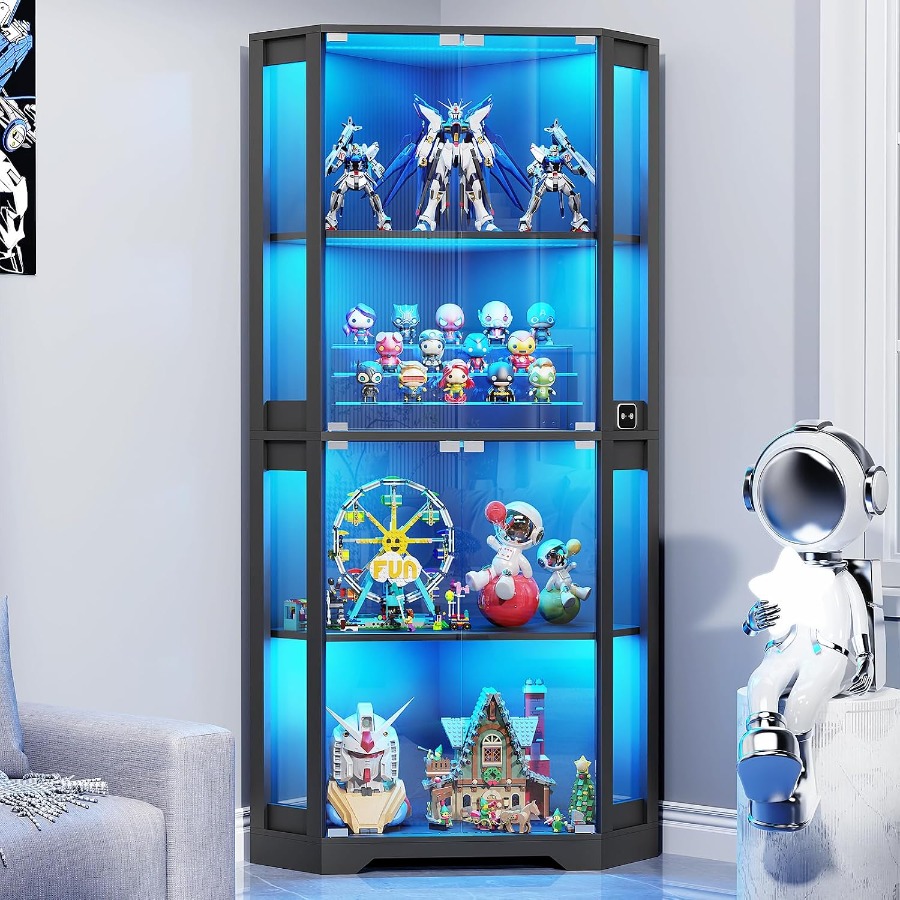 Lighted Corner Display Cabinet - Lighting recension och pris