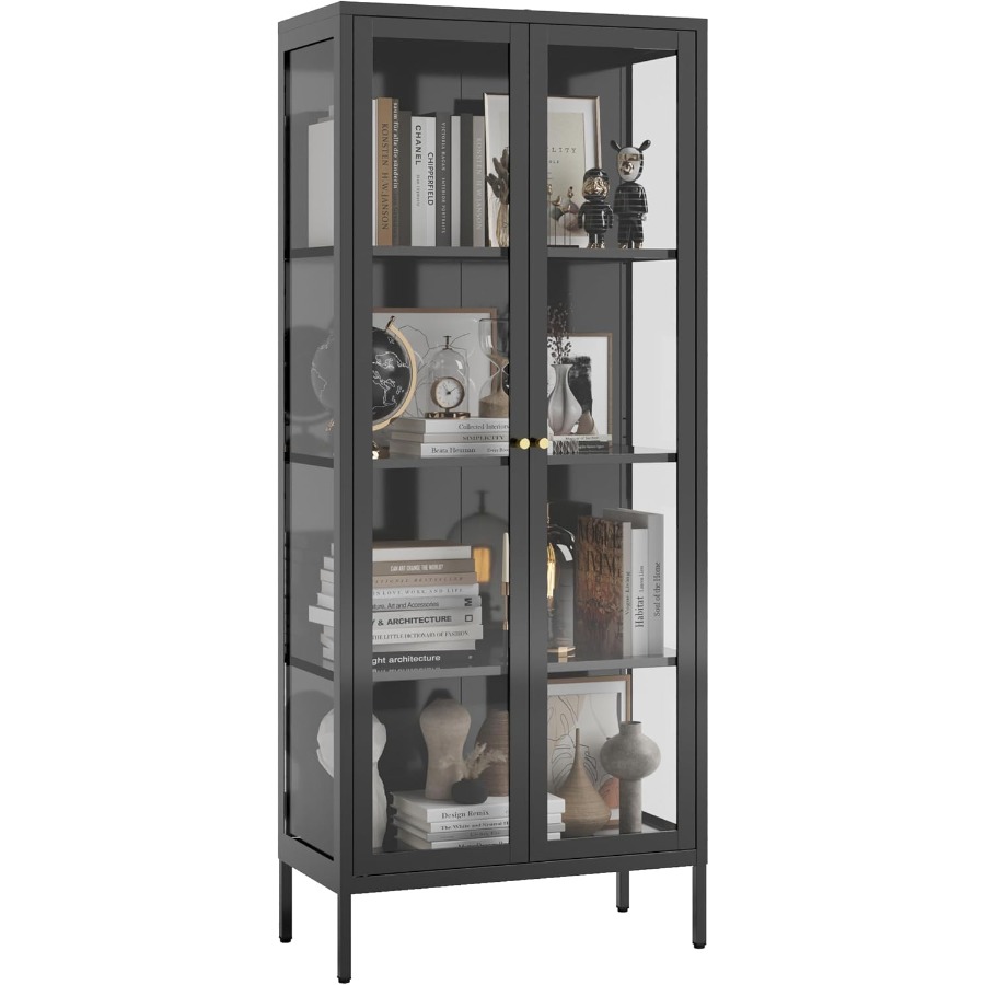 Glass Display Cabinet 4-Tier f - Lighting recension och pris