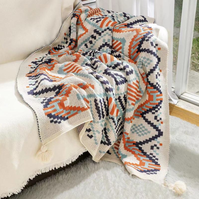 Boho Southwestern Fringed Thro - Boho Throw Blanket Fringe recension och pris
