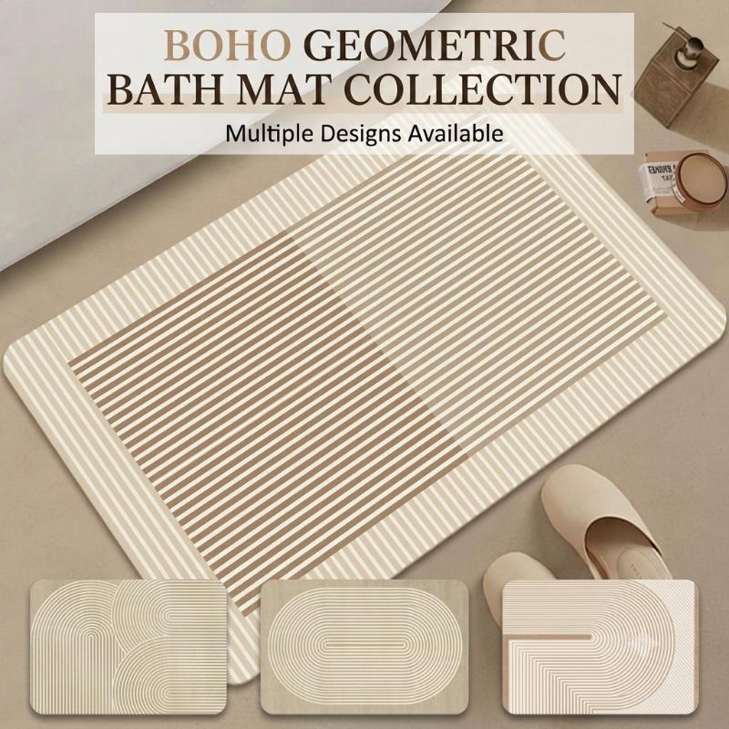 Beige Striped Diatomite Bath M - Quick Dry Diatomite Bath Mat recension och pris